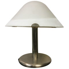 Chic Italian Chrome and Glass Table Lamp, 1960s