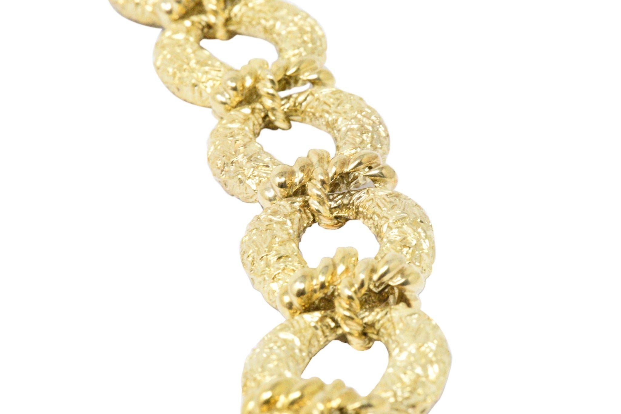 Women's or Men's Chic Large 14 Karat Gold Necklace and Bracelet Combo