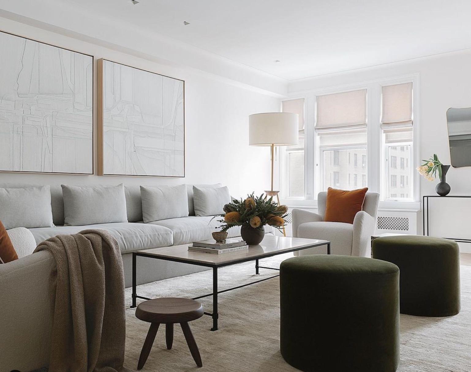 Grande table basse chic en pierre calcaire 'Diagramme' par Design Frères en vente 2