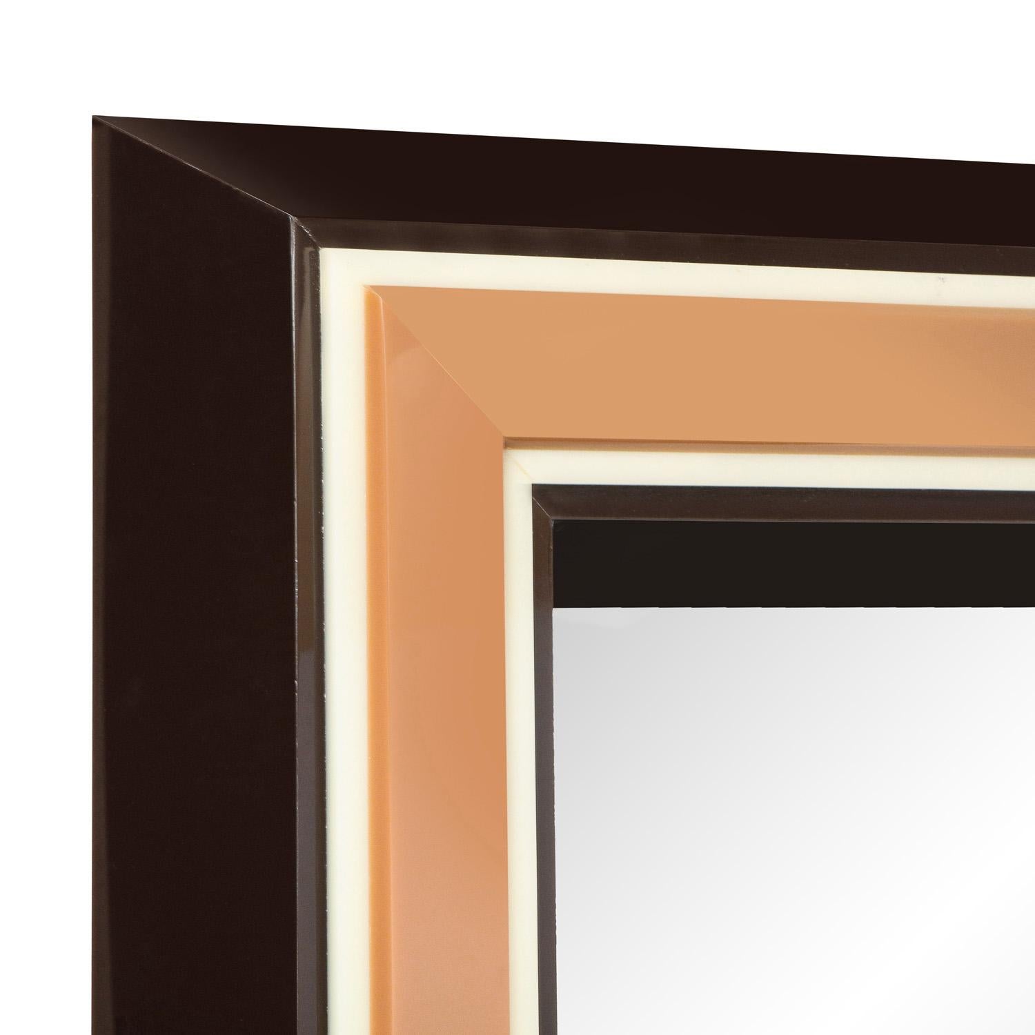 Modern Chic Les Prismatiques Mirror with Frame in Molded Lucite 1970s 'Signed' For Sale