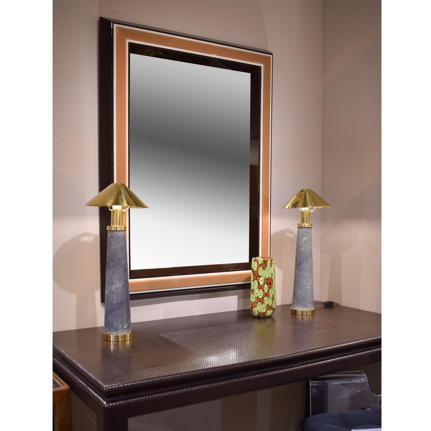 Chic Les Prismatiques Mirror with Frame in Molded Lucite 1970s 'Signed' In Excellent Condition For Sale In New York, NY