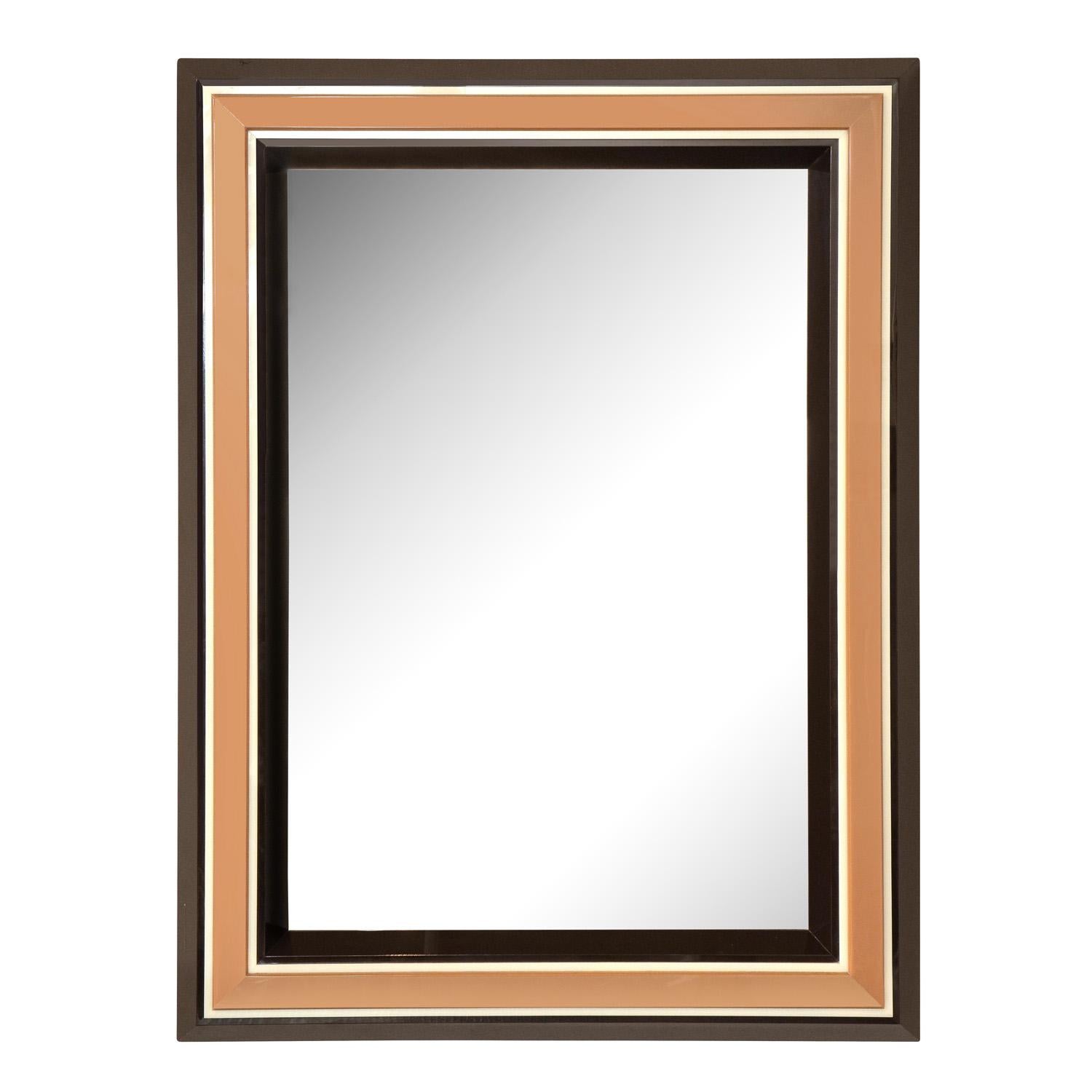Chic Les Prismatiques Mirror with Frame in Molded Lucite 1970s 'Signed'