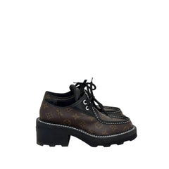 Chic Louis Vuitton Monogram Beaubourg Platform Derby 38.5