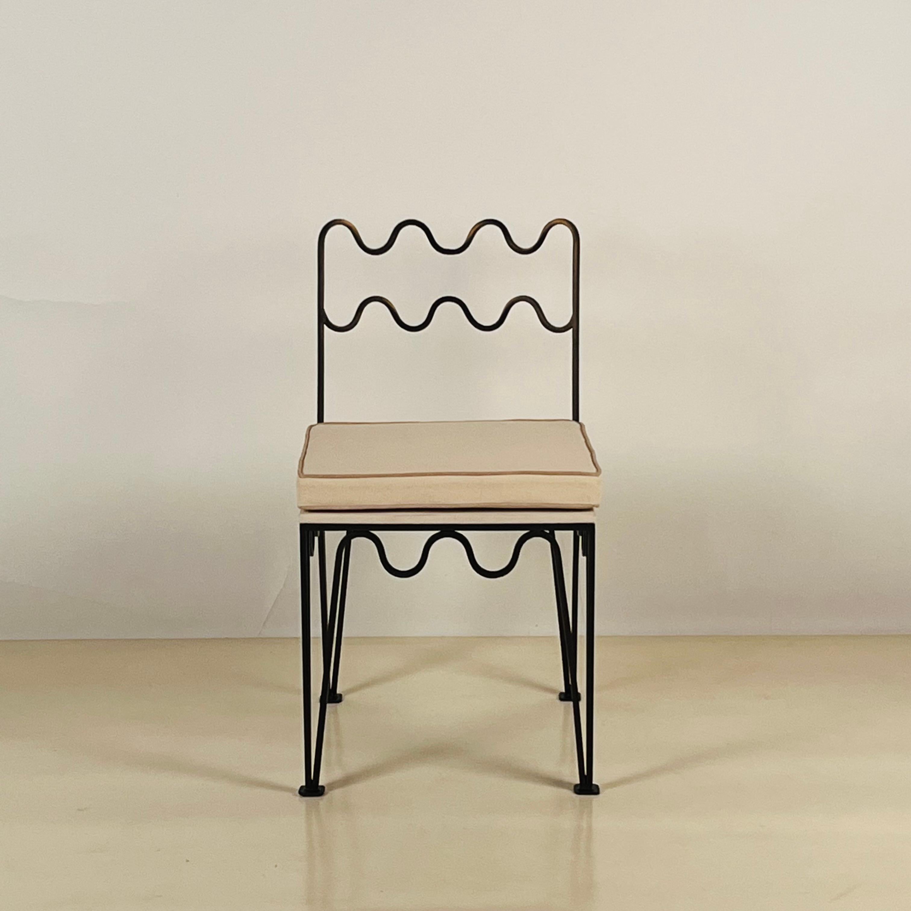 American Chic 'Méandre' Bronze Side Chair by Design Frères For Sale