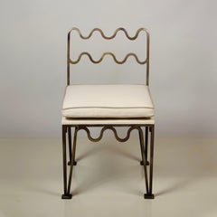 Chic 'Méandre' Gilt Bronze Side Chair by Design Frères