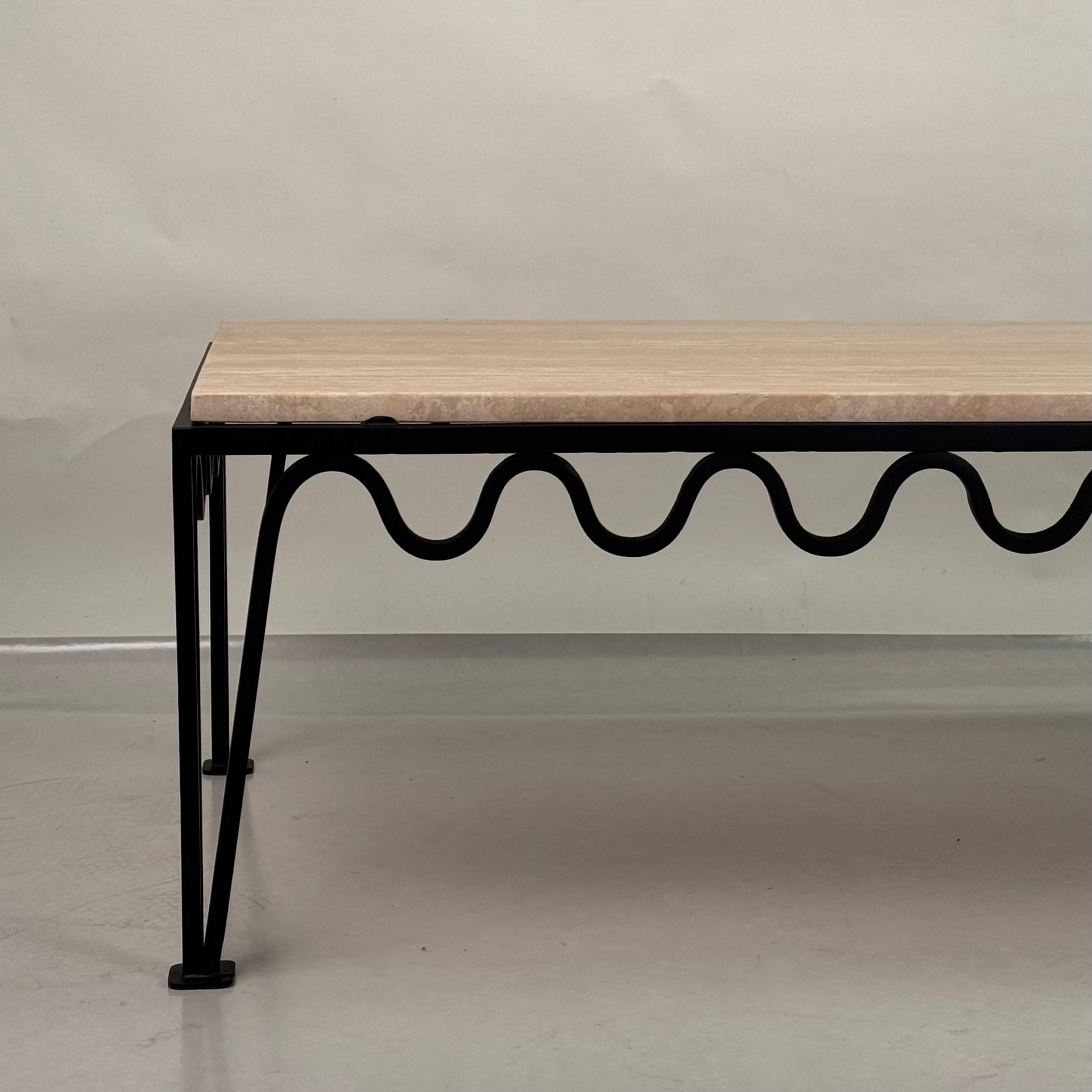 Contemporary Chic 'Méandre' Travertine Coffee Table by Design Frères For Sale