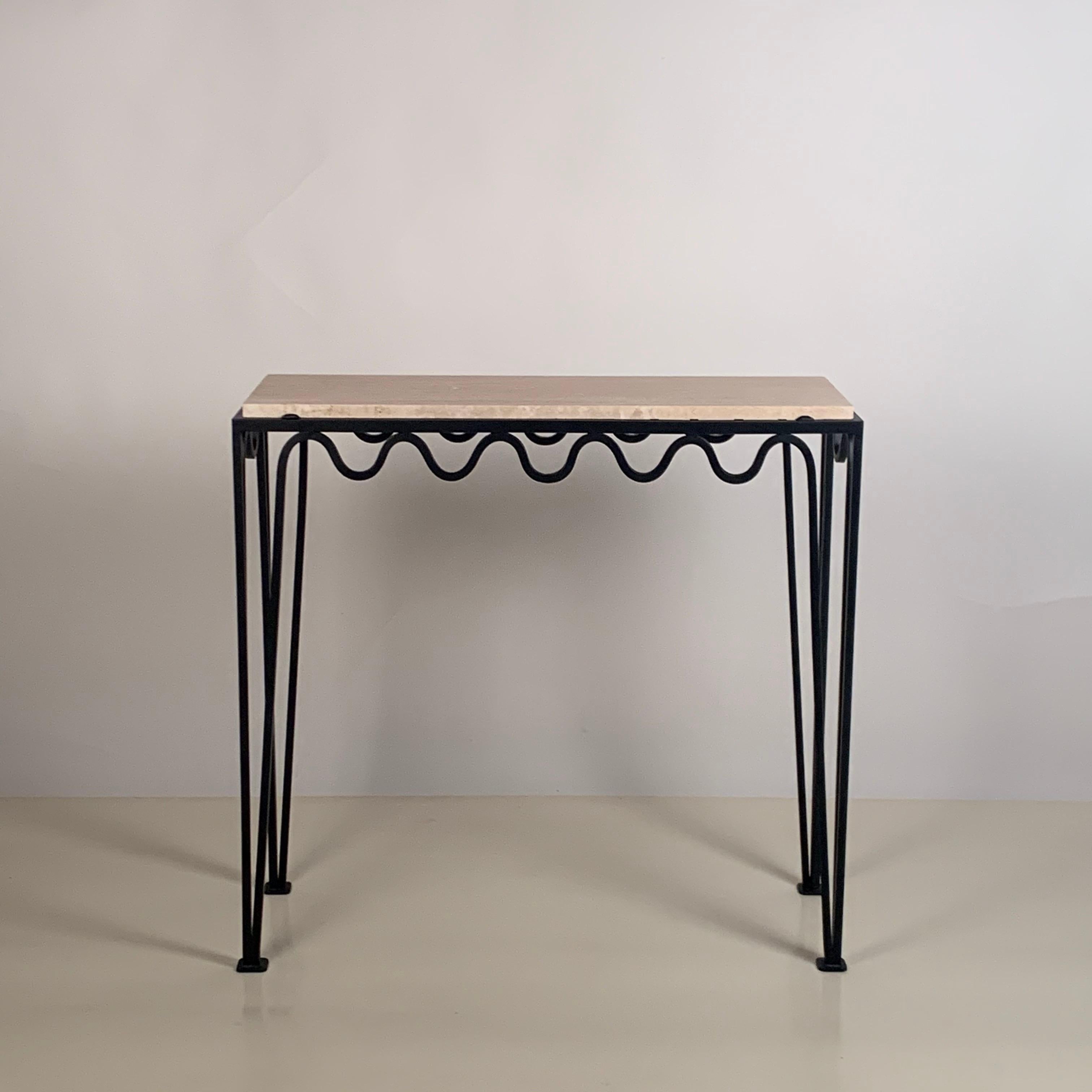 Modern Chic 'Méandre' Travertine Console by Design Frères For Sale