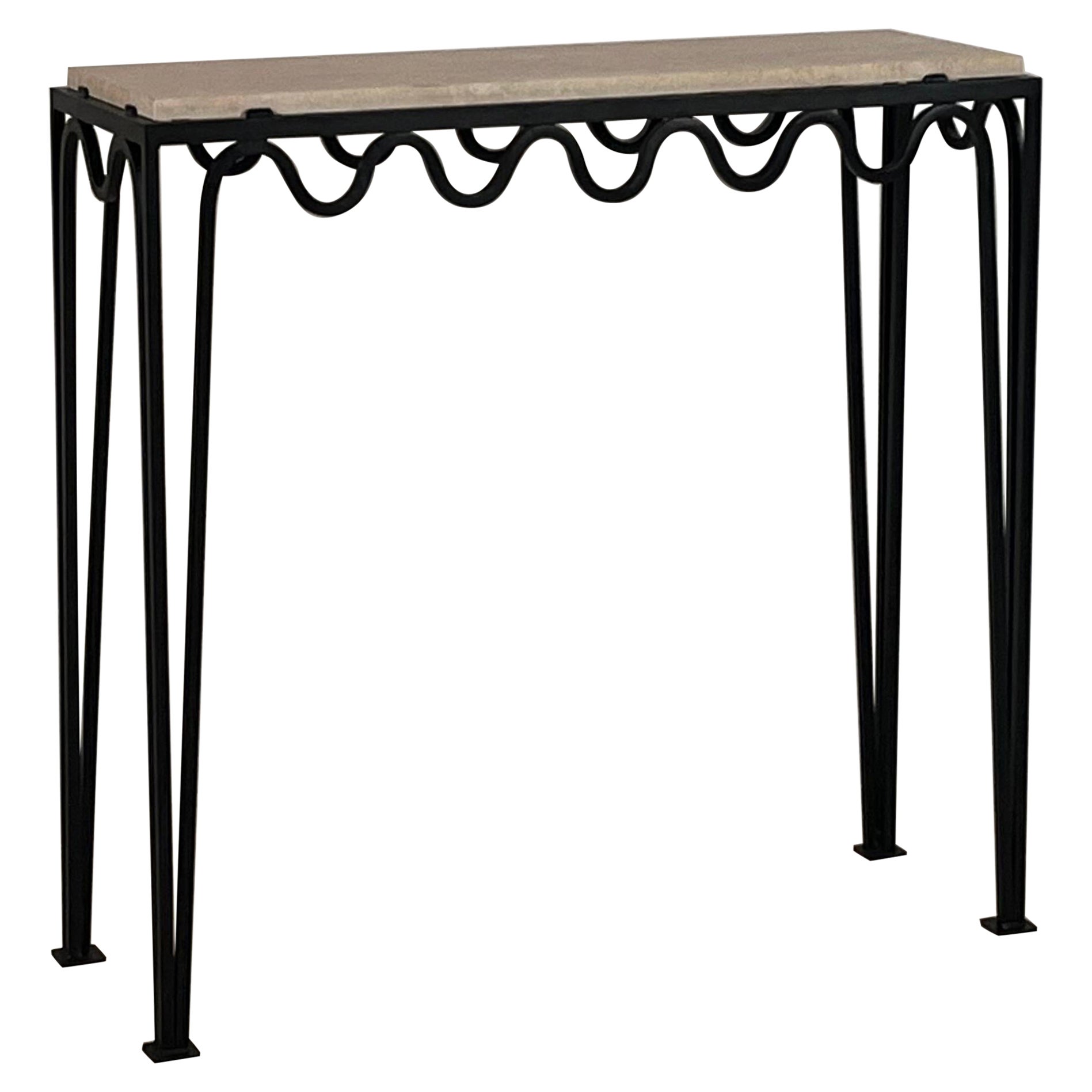 Consola elegante de travertino "Méandre" de Design Frères