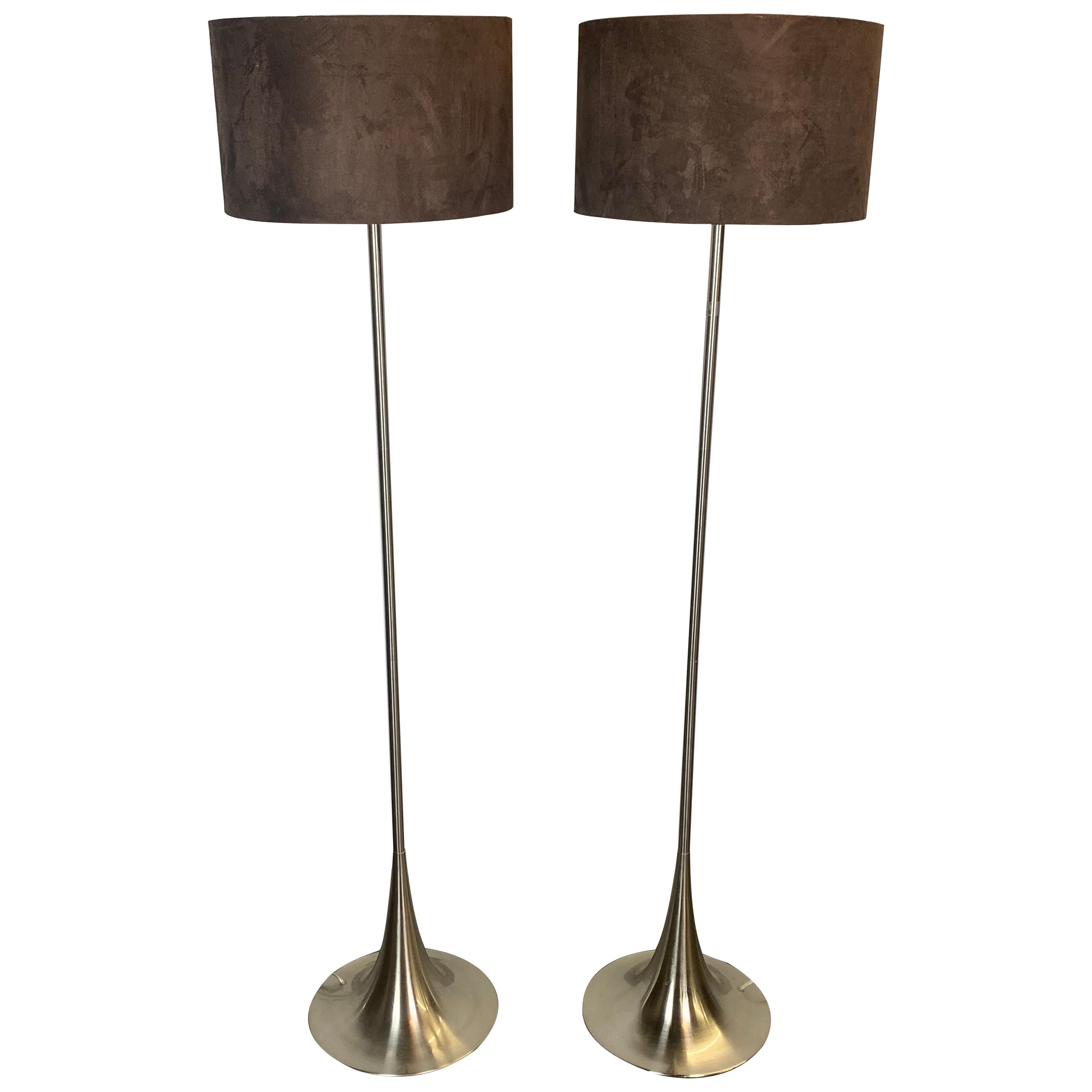 Chic Mid-Century Modern Style Floor Lamps with Tulip Base and Barrel Shades