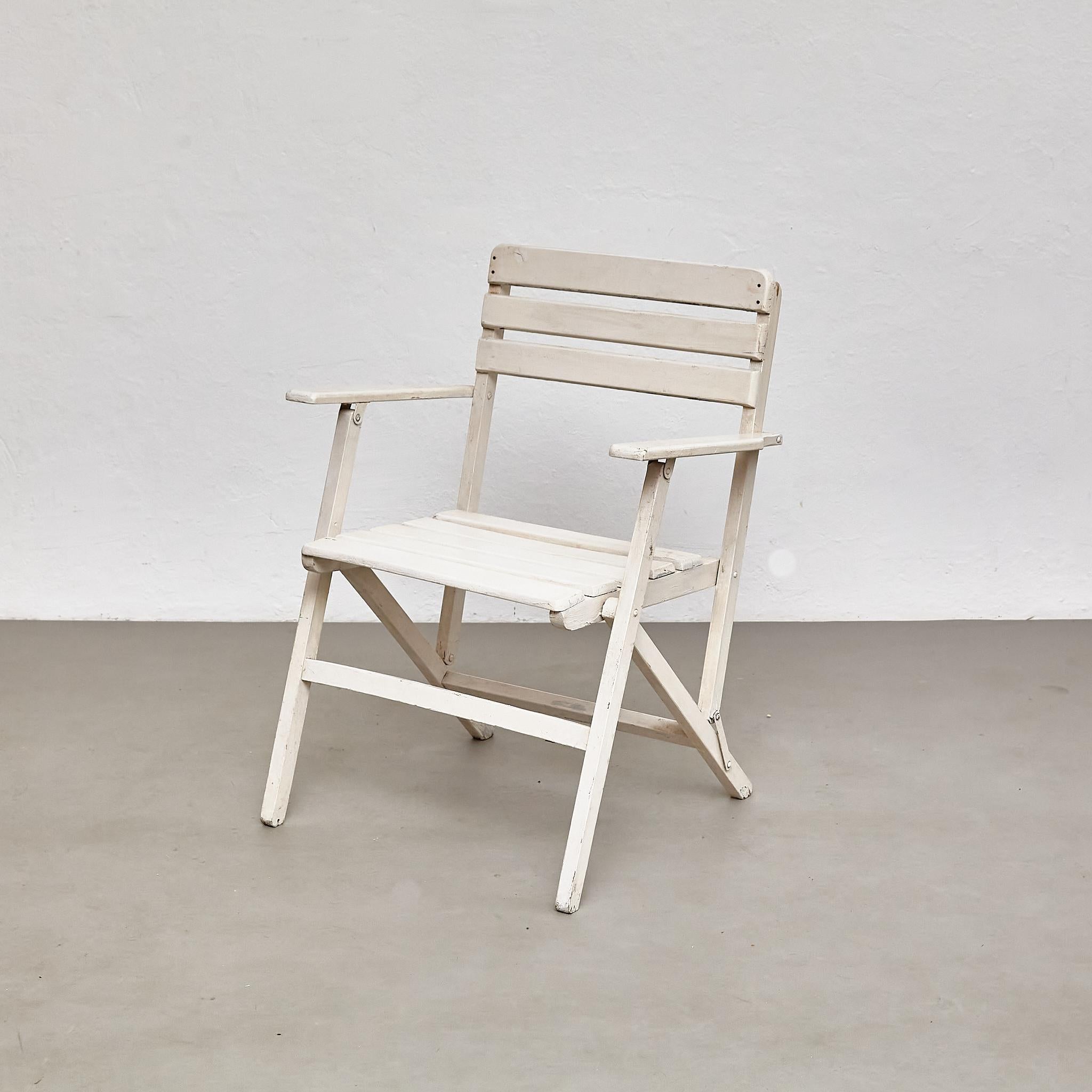 Legno Set di poltrone e tavolo da pranzo laccato bianco di metà secolo, circa 1960 in vendita