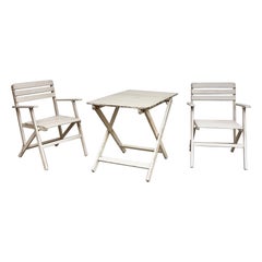 Chic Mid-Century White Lacquered Outdoor Kettal Set, circa 1960