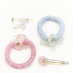 CHIC & MODE Alexandre Zouari 4X green crystal star pink sheep hair clip tie