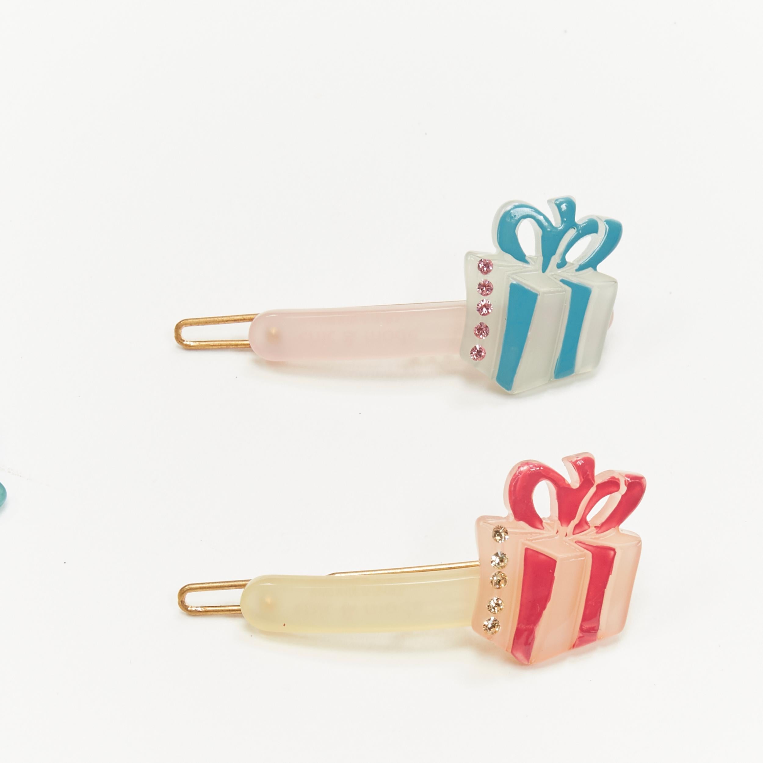 Beige CHIC & MODE Alexandre Zouari cristal coloré gâteau d'anniversaire cadeaux pinces à cheveux X3 en vente