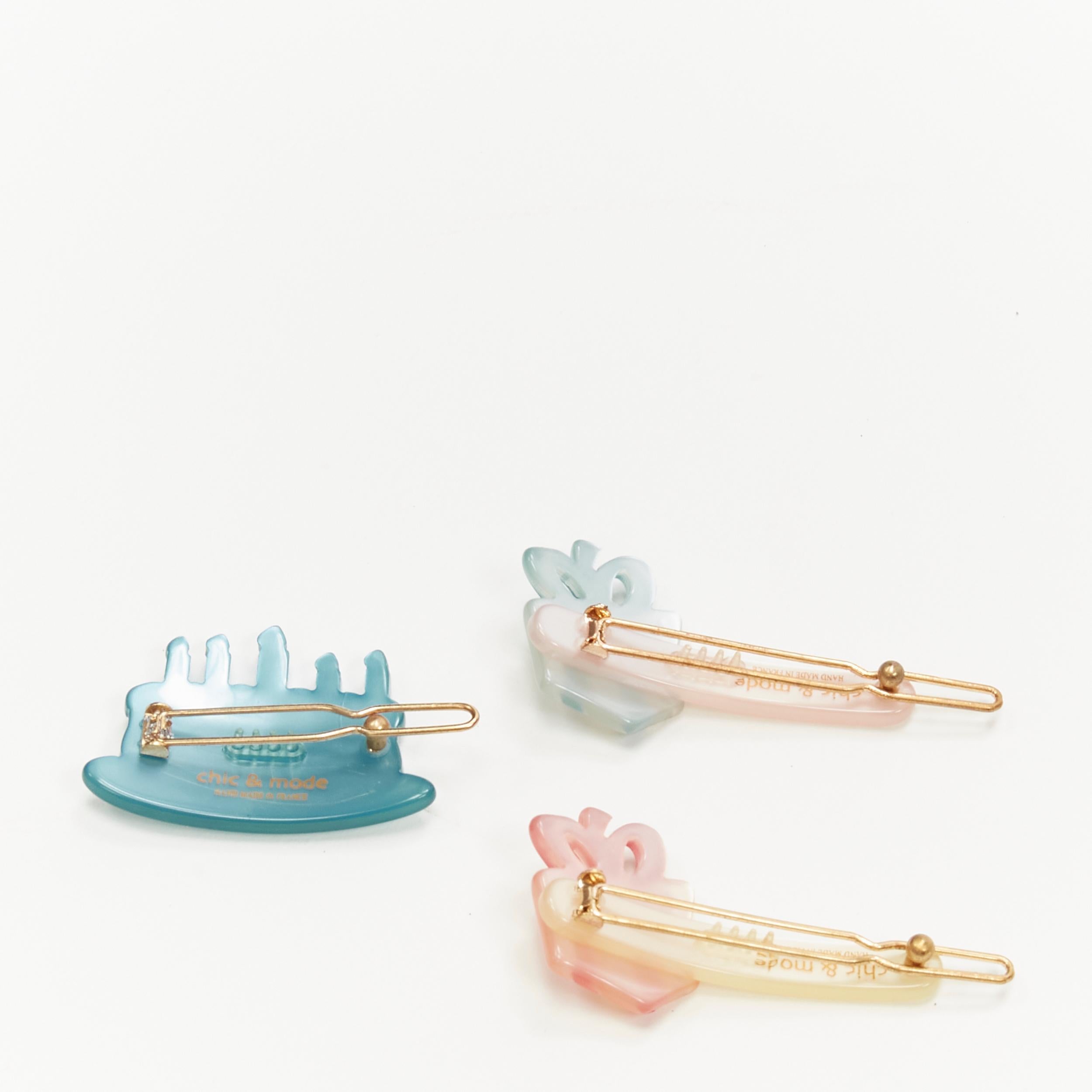 CHIC & MODE Alexandre Zouari cristal coloré gâteau d'anniversaire cadeaux pinces à cheveux X3 Bon état - En vente à Hong Kong, NT