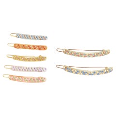 CHIC & MODE Alexandre Zouari colourful crystal embelished skinny bar clip X7
