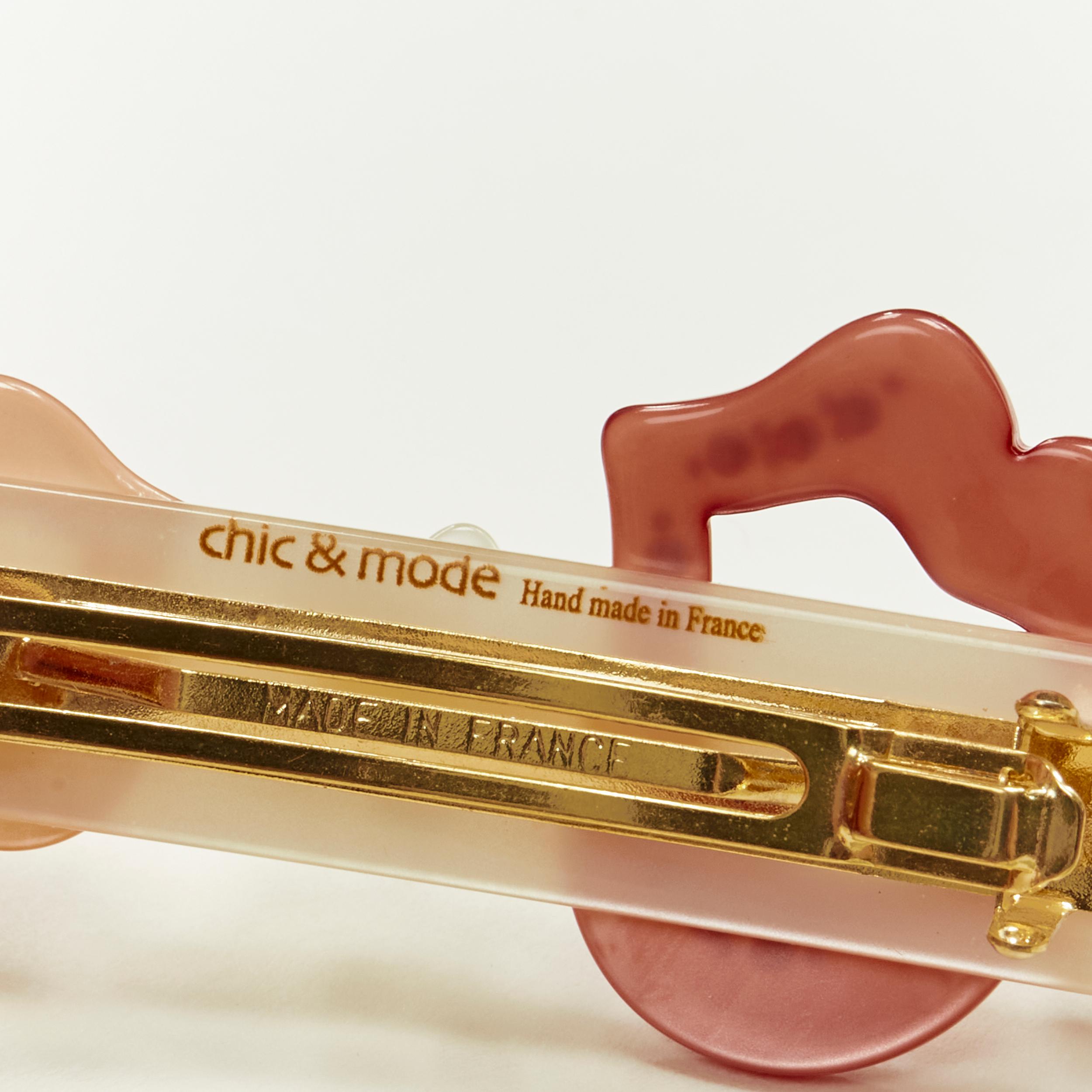CHIC & MODE Alexandre Zouari clips de fleurs à lèvres chantantes en cristal X4 Pour femmes en vente