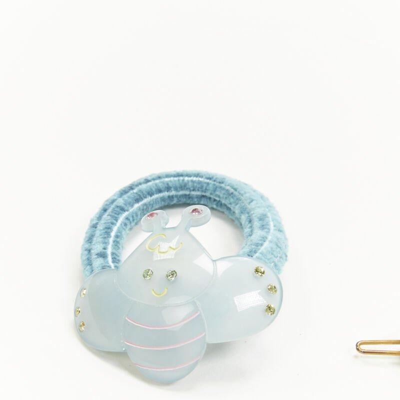 Gris CHIC & MODE Alexandre Zouari pince à cheveux en acrylique bleu abeille cristal X2 en vente