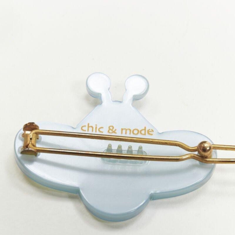 CHIC & MODE Alexandre Zouari pince à cheveux en acrylique bleu abeille cristal X2 Pour femmes en vente