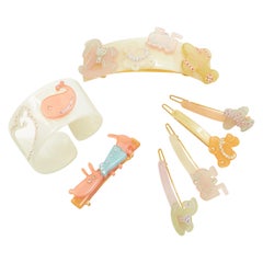 CHIC 
MODE Alexandre Zouari crystal horse plane acrylic bangle hair clip X7