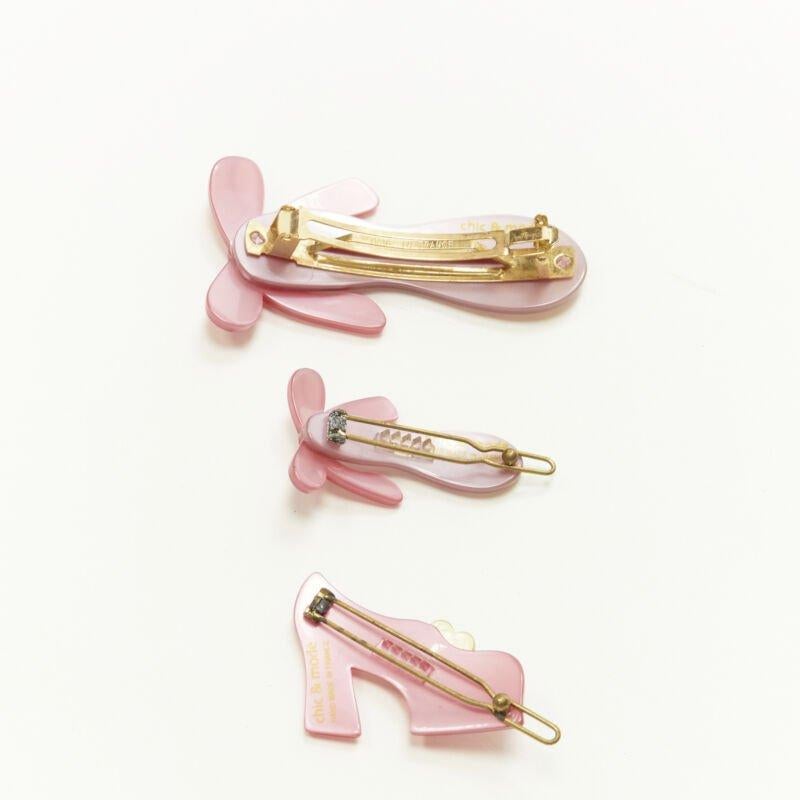 CHIC & MODE Alexandre Zouari LOT OF 3 pink ballerina shoes hair clip
Reference: ANWU/A00243
Brand: Chic and Mode
Designer: Alexandre Zouari
Material: Plastic, Metal
Color: Pink
Pattern: Solid
Closure: Clip On
Extra Details: Large clip 7cm. Small