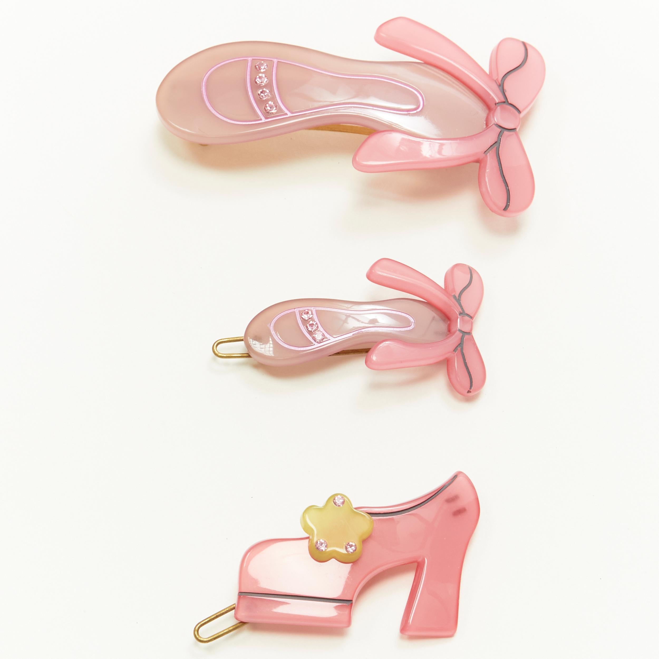 CHIC & MODE Alexandre Zouari LOT OF 3 pink ballerina shoes hair clip In Excellent Condition For Sale In Hong Kong, NT