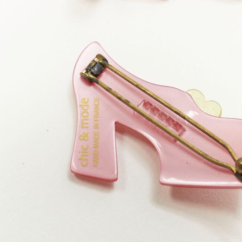 CHIC & MODE Alexandre Zouari LOT OF 3 pink ballerina shoes hair clip In Excellent Condition For Sale In Hong Kong, NT