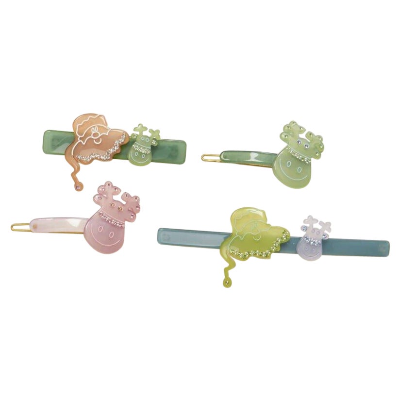CHIC & MODE Alexandre Zouari LOT OF 4 Santa reindeer crystal acrylic hair band