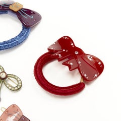 CHIC & MODE Alexandre Zouari LOTTO DI 5 fermagli per capelli con fiocco in acrilico e cristallo