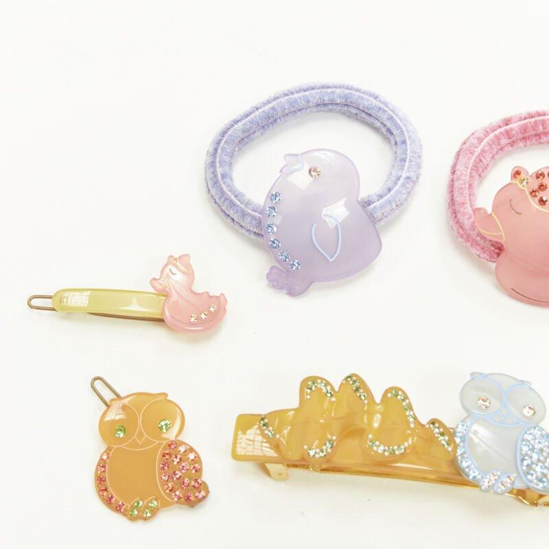 Women's CHIC & MODE Alexandre Zouari LOT OF 5 crystal duck owl hair clip barette tie For Sale
