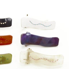 CHIC & MODE Alexandre Zouari LOT OF 6 crystal embellished plastic hair clips