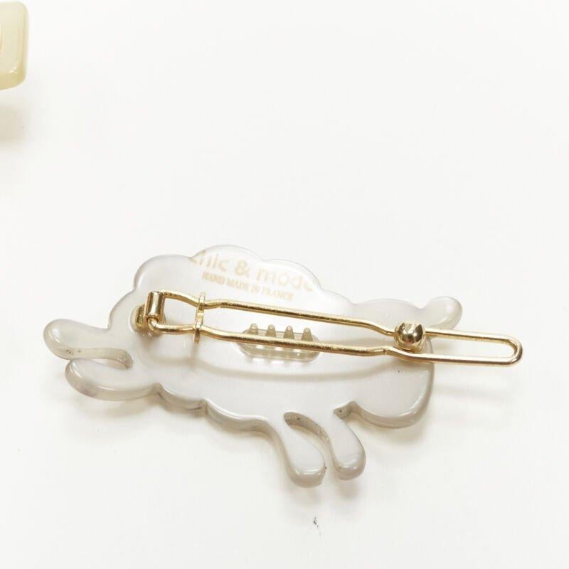 CHIC & MODE Alexandre Zouari LOT OF 9 farm animal crystal acrylic hair clip ties For Sale 1