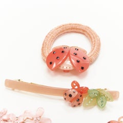 CHIC & MODE Alexandre Zouari orange butterfly beetles flower hair clip tie X6