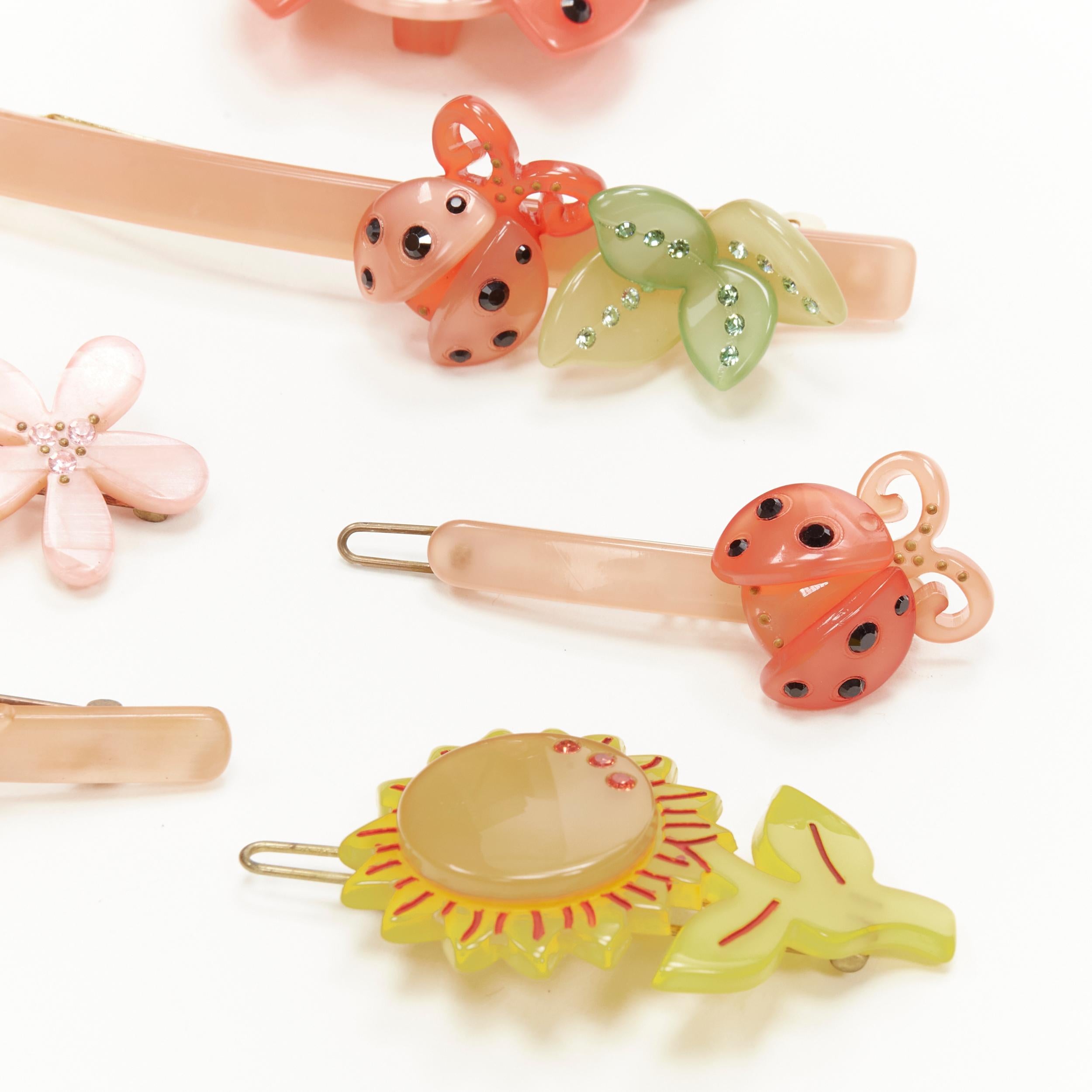 Orange CHIC & MODE Alexandre Zouari orange butterfly beetles flower hair clip tie X6 For Sale