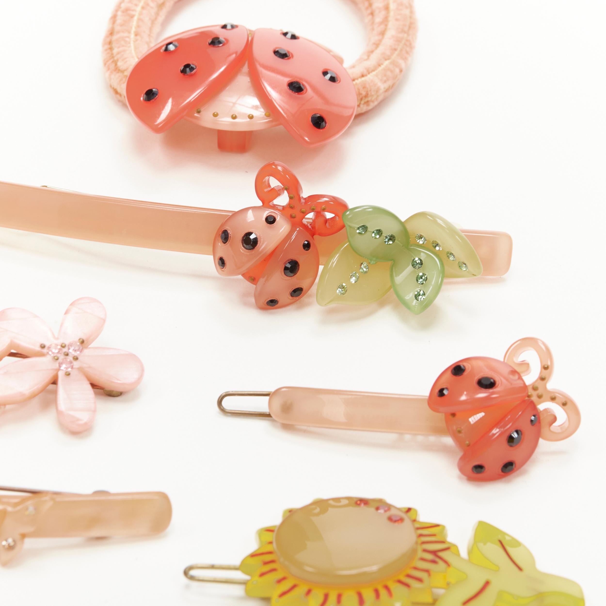 Women's CHIC & MODE Alexandre Zouari orange butterfly beetles flower hair clip tie X6 For Sale