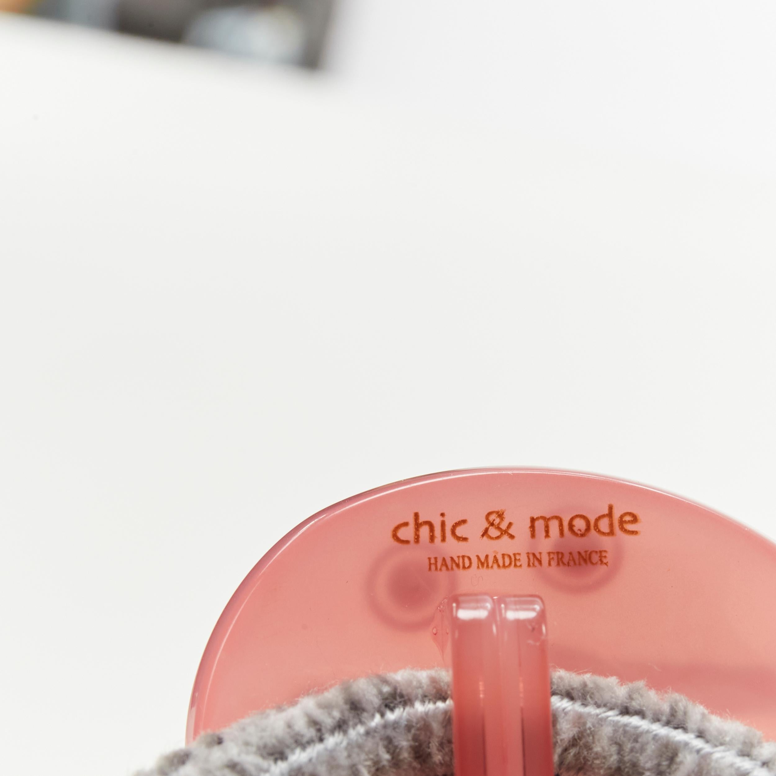 CHIC & MODE Alexandre Zouari rose brosse stationnaire acrylique cristal clip cravate X4 en vente 1