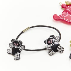 CHIC & MODE Alexandre Zouari rot grün schwarz kristall teddybär clip krawatte X3