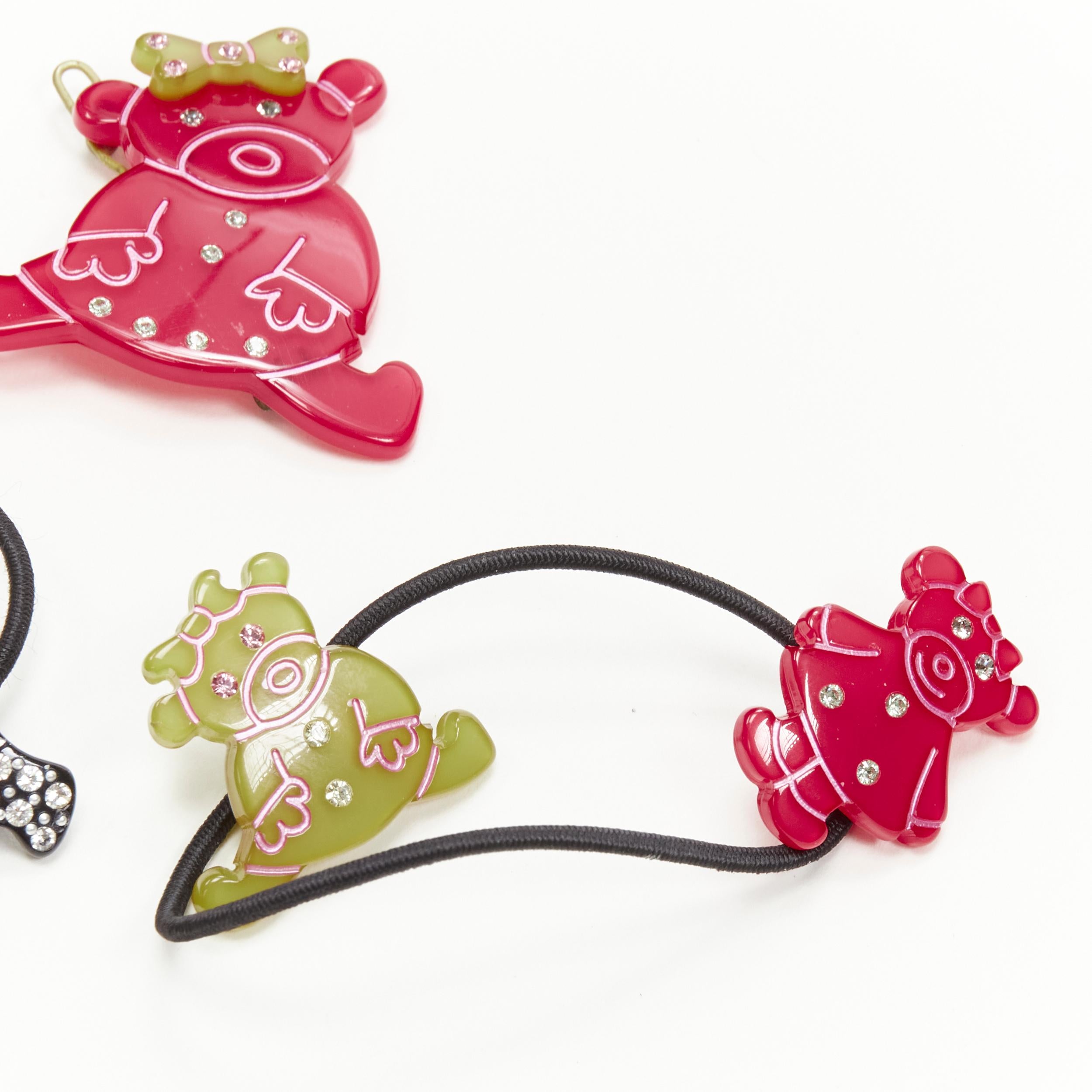 Marron CHIC & MODE Alexandre Zouari cravate clip ourson en cristal rouge vert noir X3 en vente