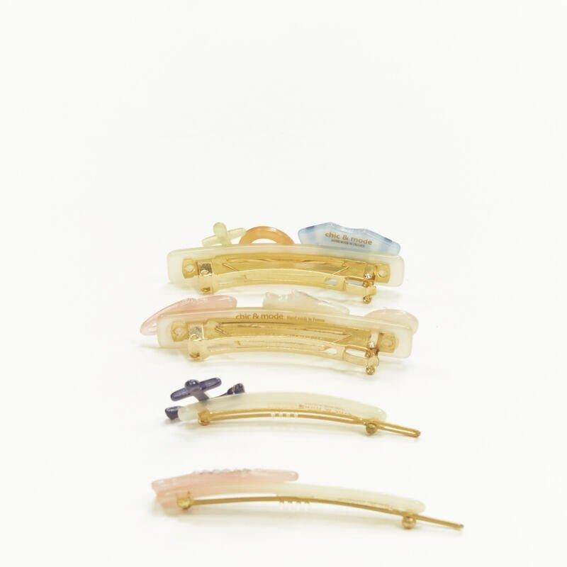 CHIC & MODE Alexandre Zouari sailor nautical tennis hair clip X4
Reference: ANWU/A00266
Brand: Chic and Mode
Designer: Alexandre Zouari
Material: Plastic, Metal
Extra Details: 7cm hair clips x4
Made in: France

CONDITION:
Condition: Excellent, this