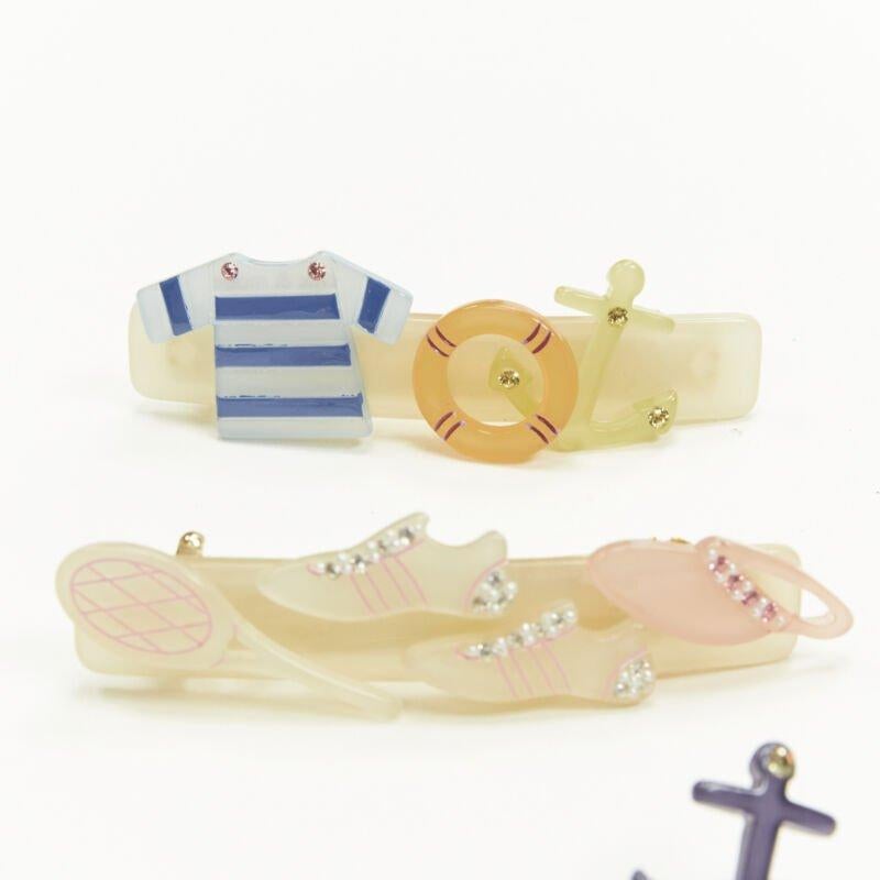 Women's CHIC & MODE Alexandre Zouari sailor nautical tennis hair clip X4