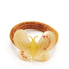 CHIC & MODE Alexandre Zouari jaune pastel cristal papillon acrylique clip cravate X3