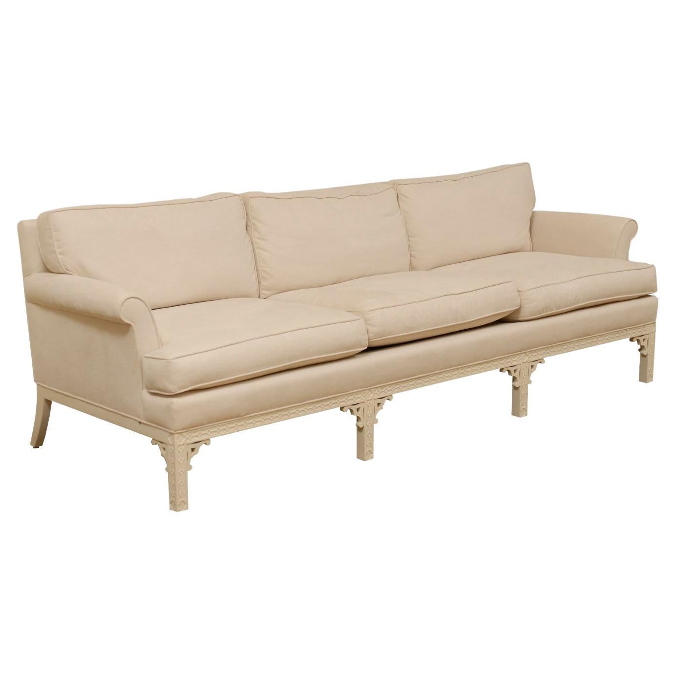 Chic Modern Chippendale Sofa by Erwin-Lambeth, circa 1965, Pair Available 