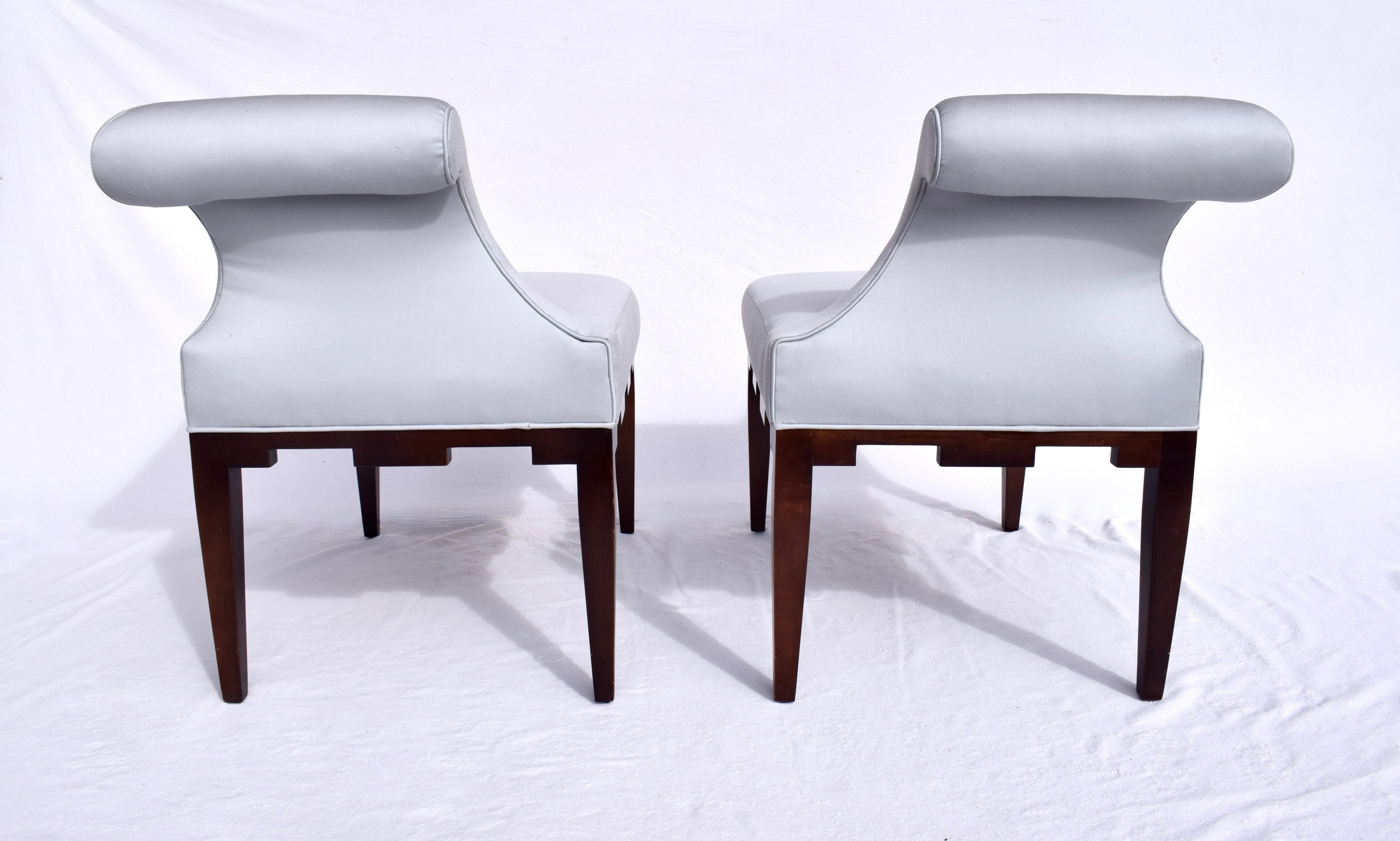20th Century Baker Left & Right Castle Corner Chairs For Sale