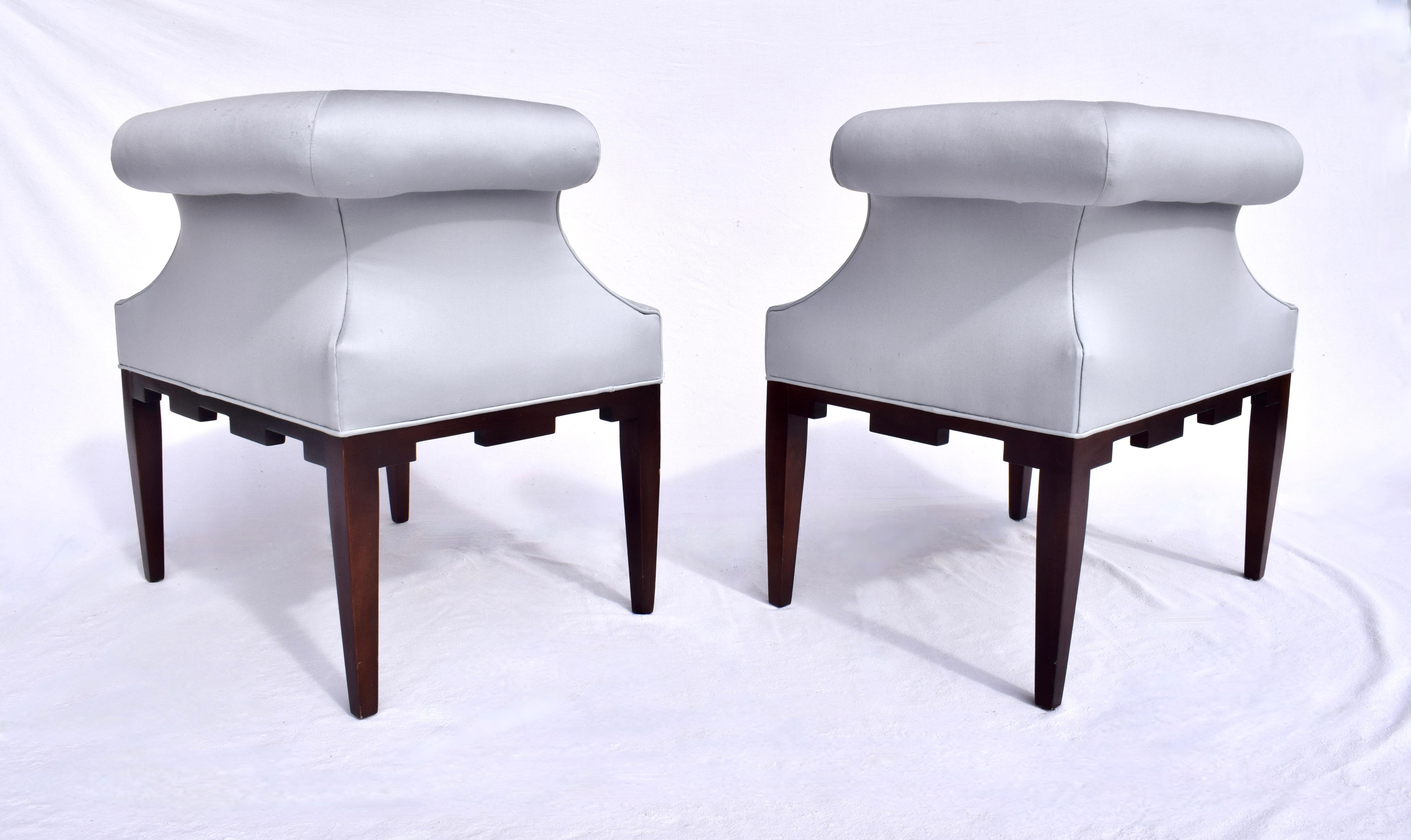 Baker Left & Right Castle Corner Chairs For Sale 1