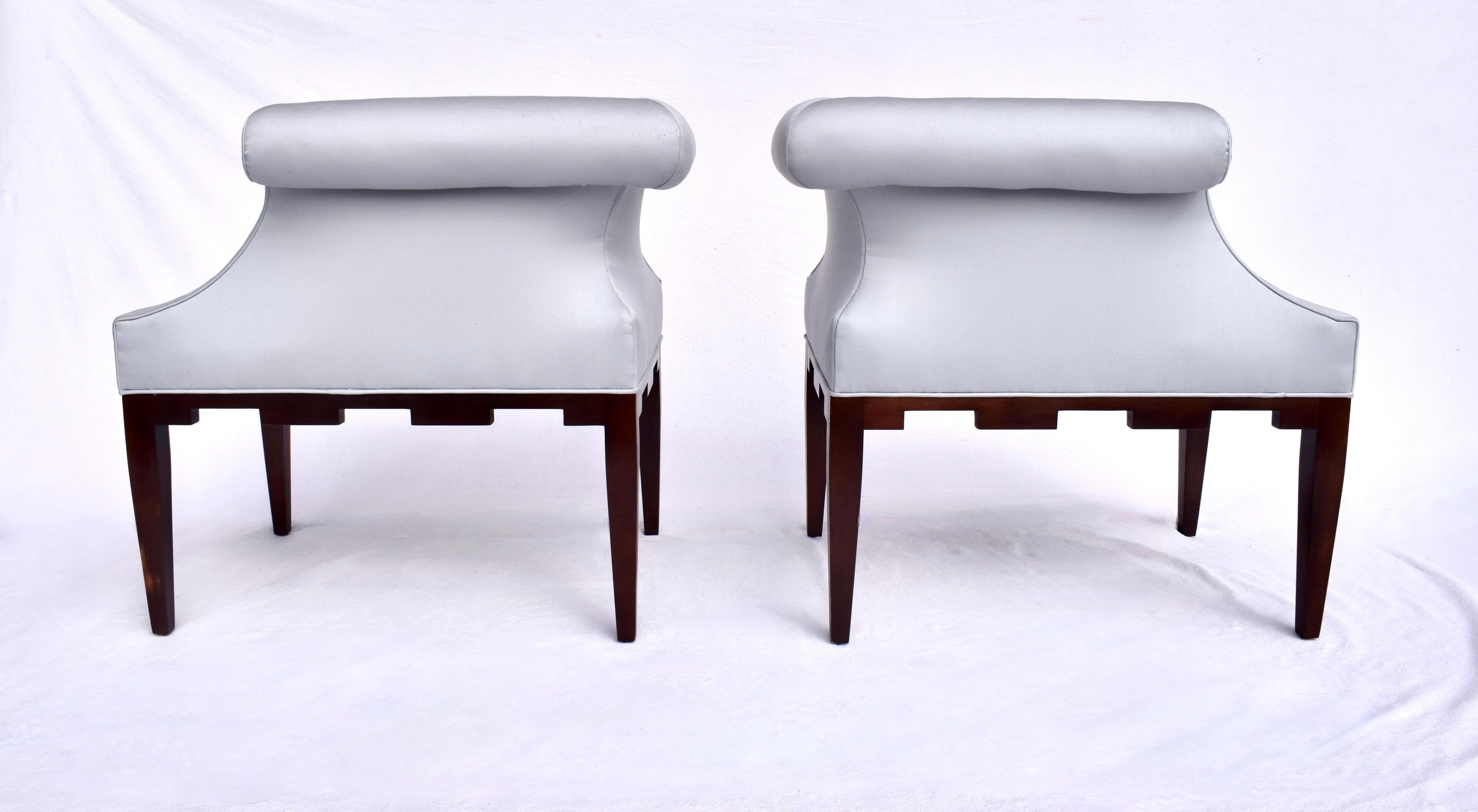 Baker Left & Right Castle Corner Chairs For Sale 2
