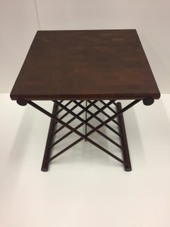 Chic Pair of Danish Folding Teak Tray Top Side Tables End Tables