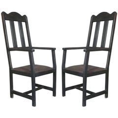 Chic Pair of Hall Chairs, France, Early 20th Century