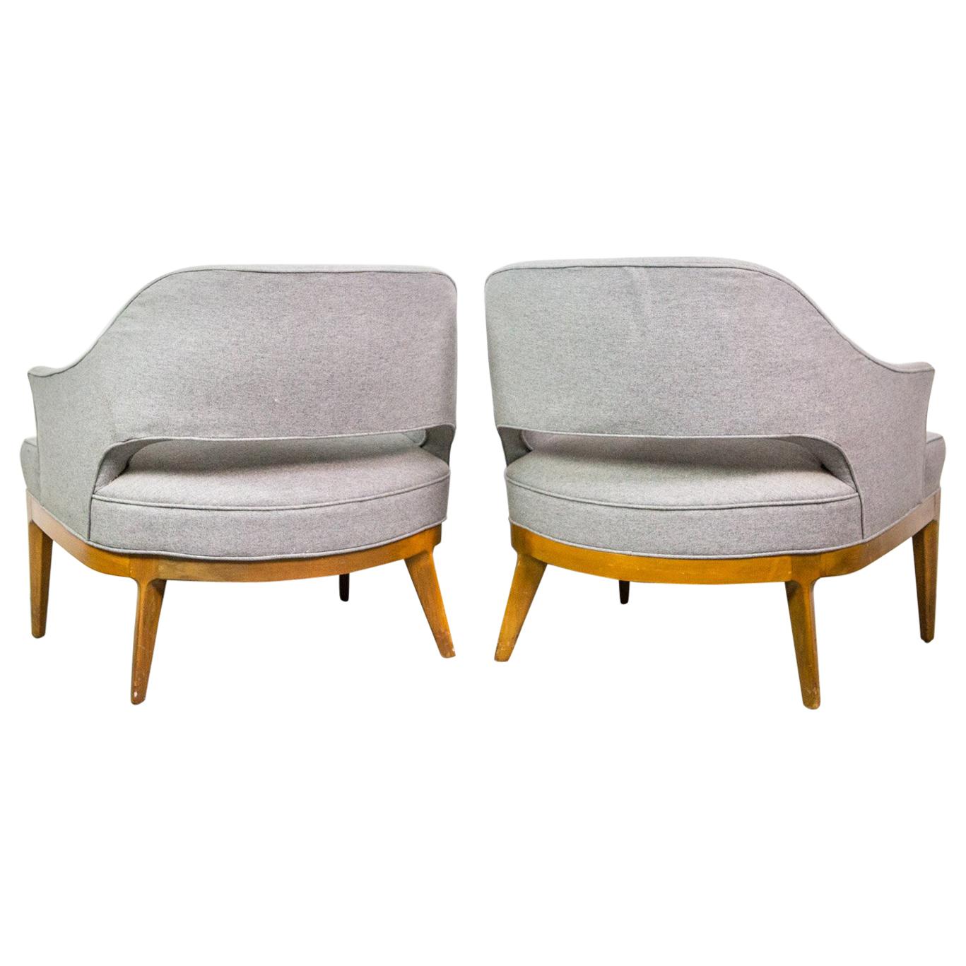 Chic Pair of Harvey Probber Lounge Chairs 