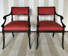 Chic pair of regency style armchairs