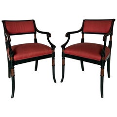 Chic pair of regency style armchairs