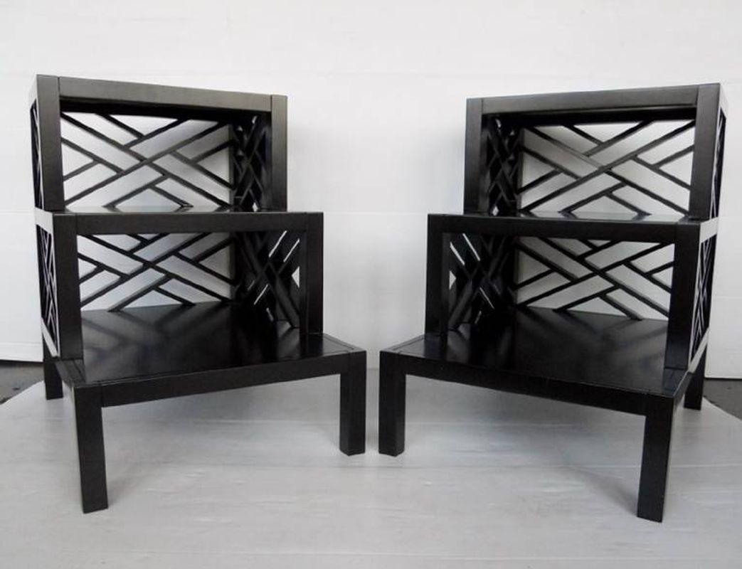 Chic pair of telephone or side tables.